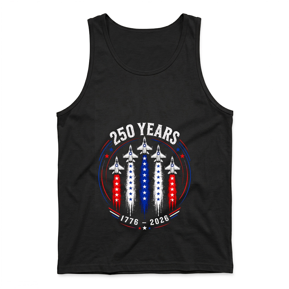 Product 250 Years 1776 2026 Jet Air 4th of July Patriotic Tank Top
