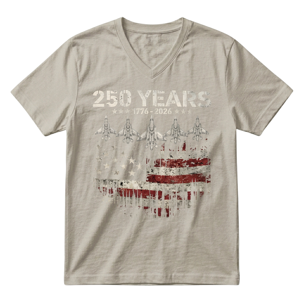 Product 250 Years Patriotic USA Flag V-Neck T-shirt
