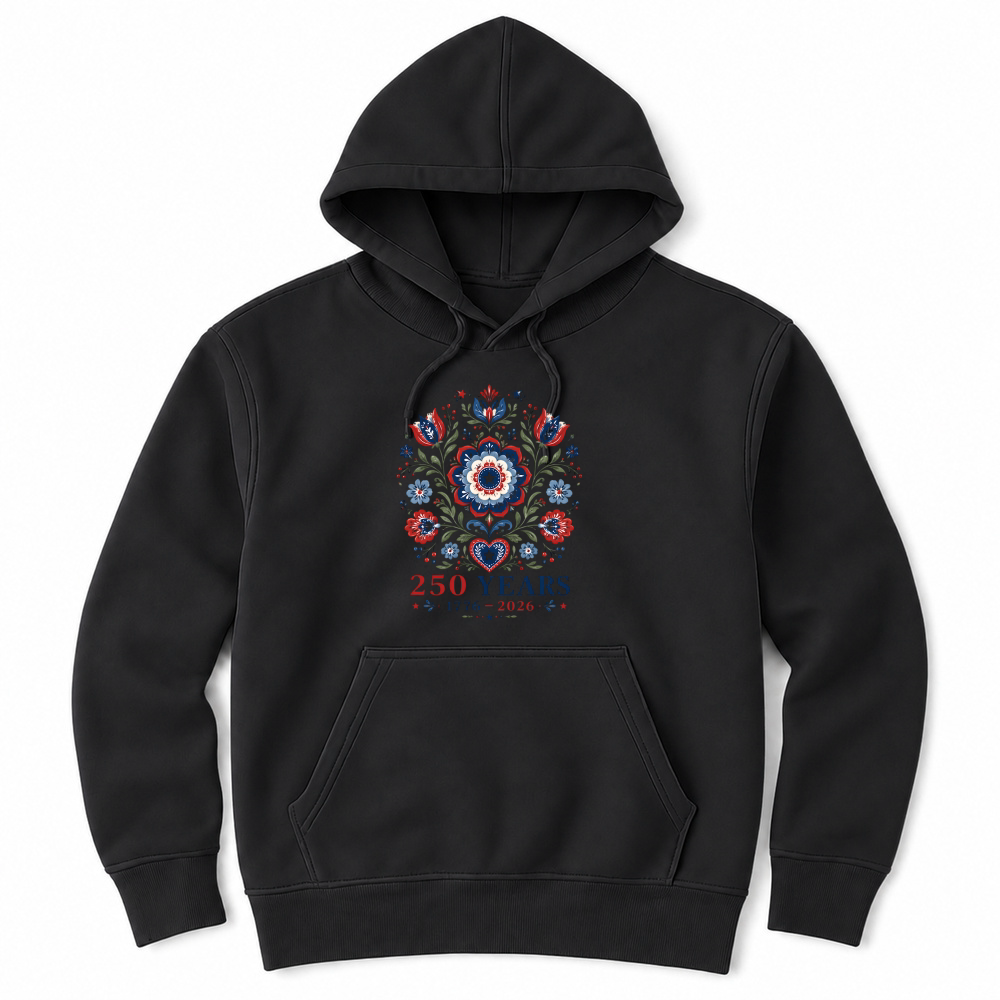 Product USA 250 Years 4th of July 1776 2026 Flowers Unisex Hoodie
