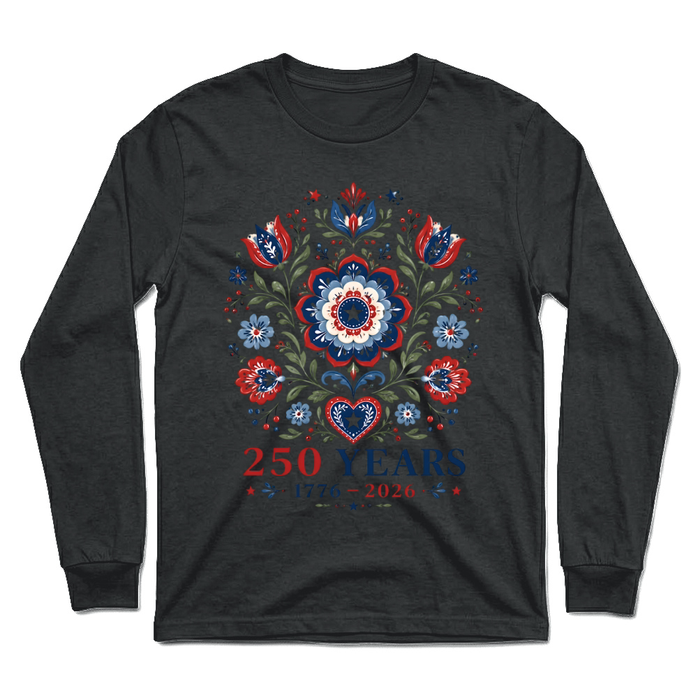 Product USA 250 Years 4th of July 1776 2026 Flowers Unisex Longsleeve