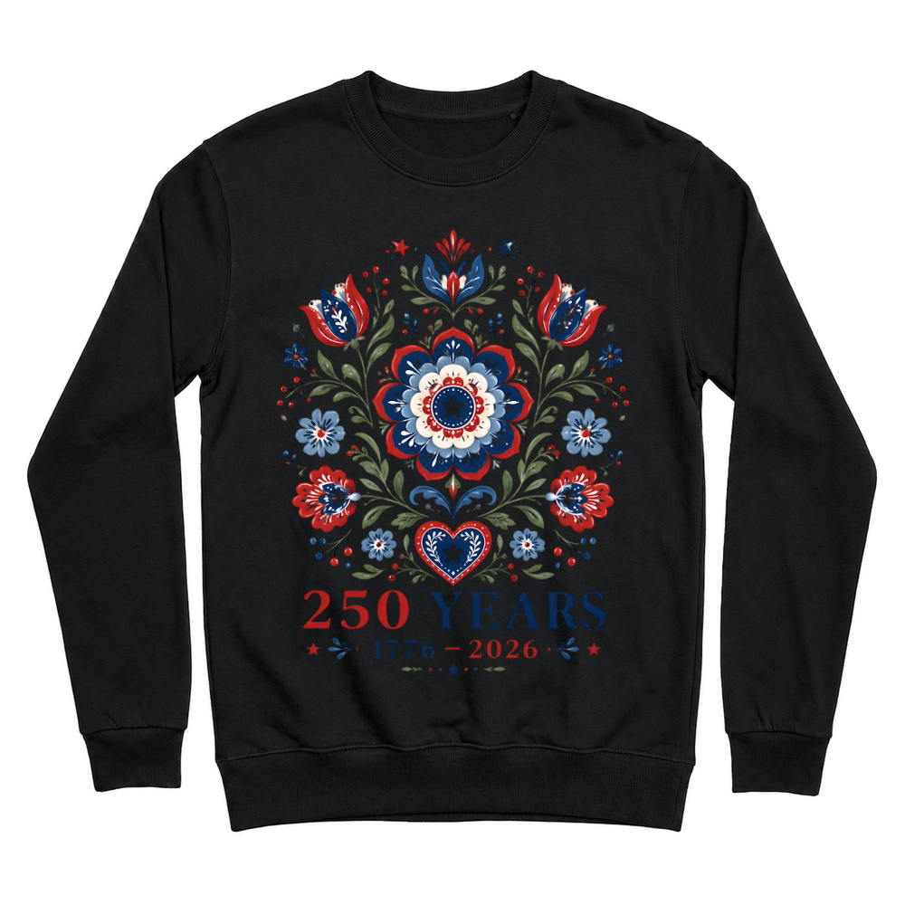 Product USA 250 Years 4th of July 1776 2026 Flowers Unisex Sweatshirt