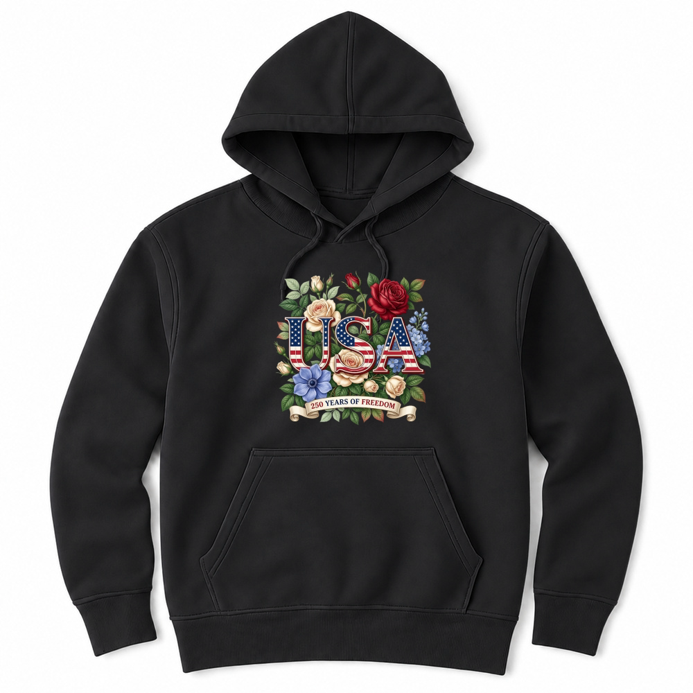Product USA 250 Years Of Freedom Patriotic Roses Unisex Hoodie