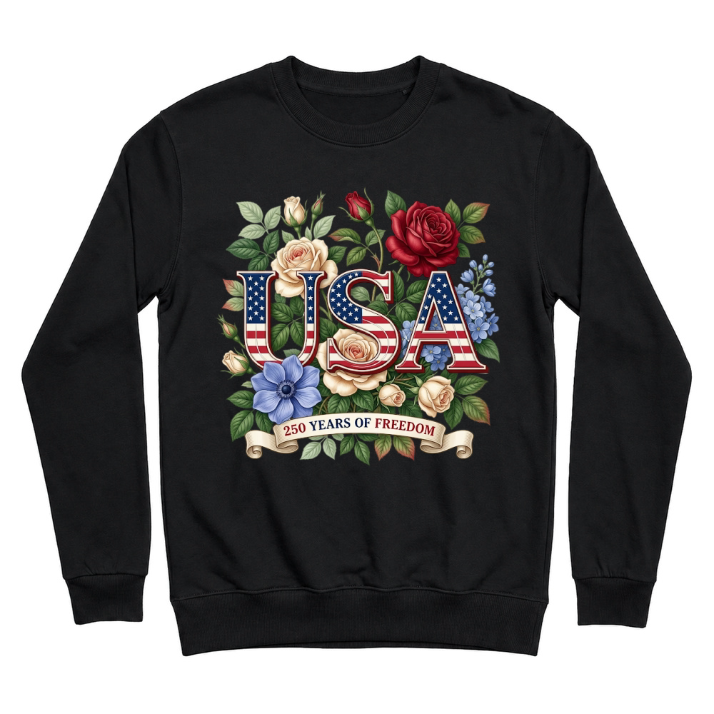 Product USA 250 Years Of Freedom Patriotic Roses Unisex Sweatshirt
