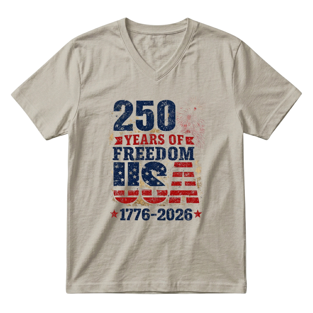 Product 250 Years of Freedom 1776 2026 V-Neck T-shirt