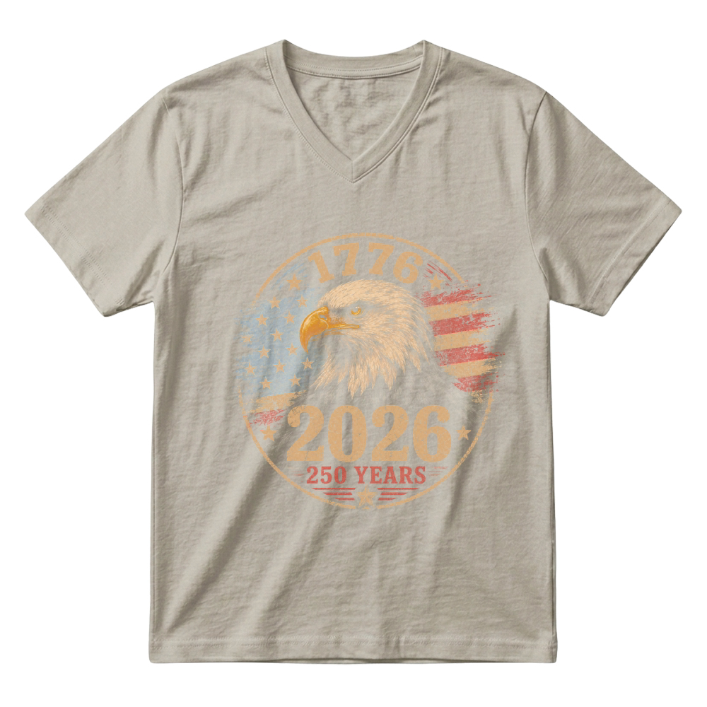 Product 250 Years Eagle 1776 2026 Eagle Retro V-Neck T-shirt