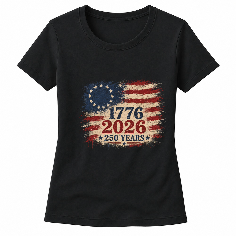 Product 250 Years Eagle 1776 2026 Flag Retro Women's T-shirts