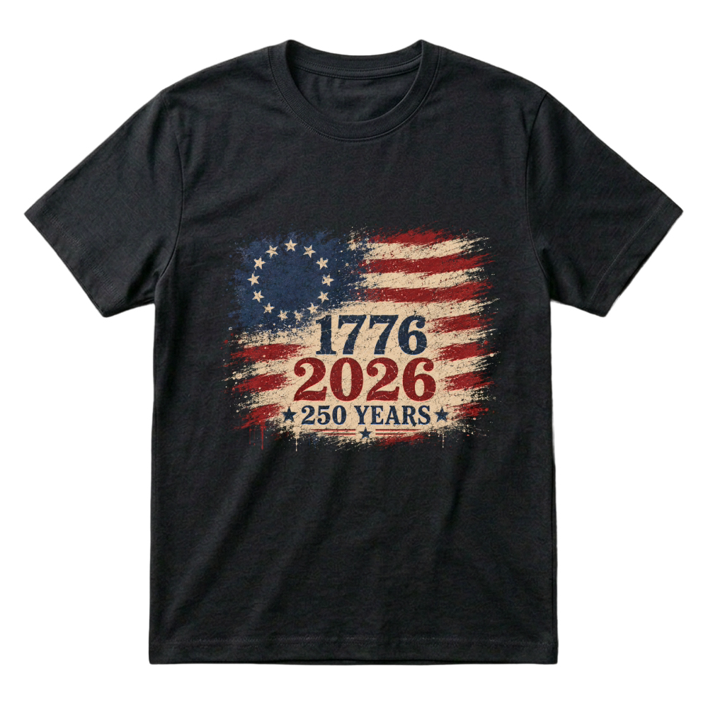 Product 250 Years Eagle 1776 2026 Flag Retro T-Shirt