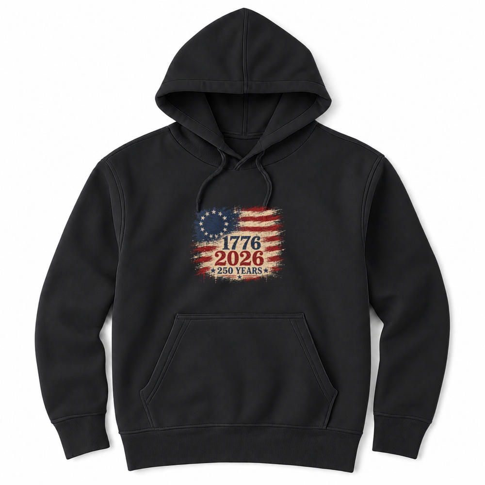 Product 250 Years Eagle 1776 2026 Flag Retro Unisex Hoodie