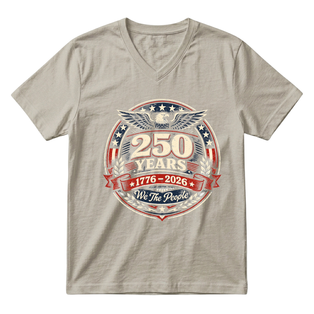 Product RETRO 250 Years America Eagle Badge V-Neck T-shirt