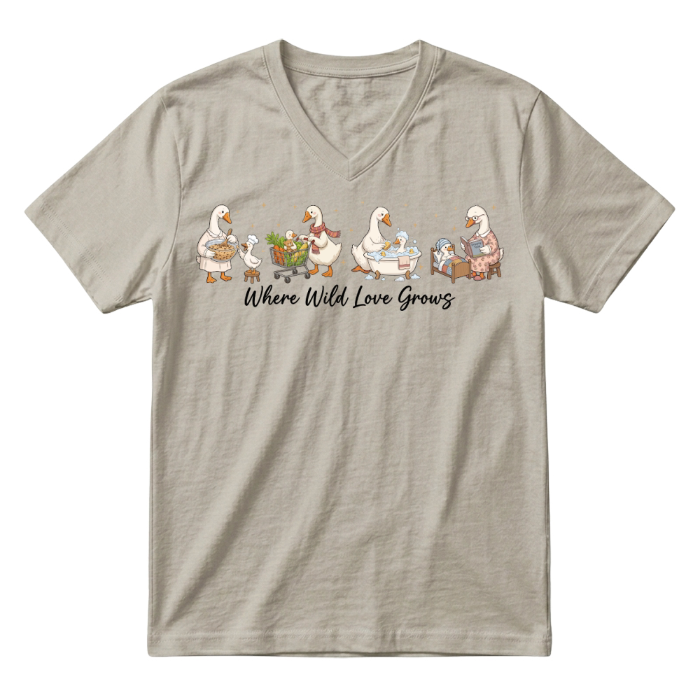 Product Where Wild Love Grows Funny Mom V-Neck T-shirt
