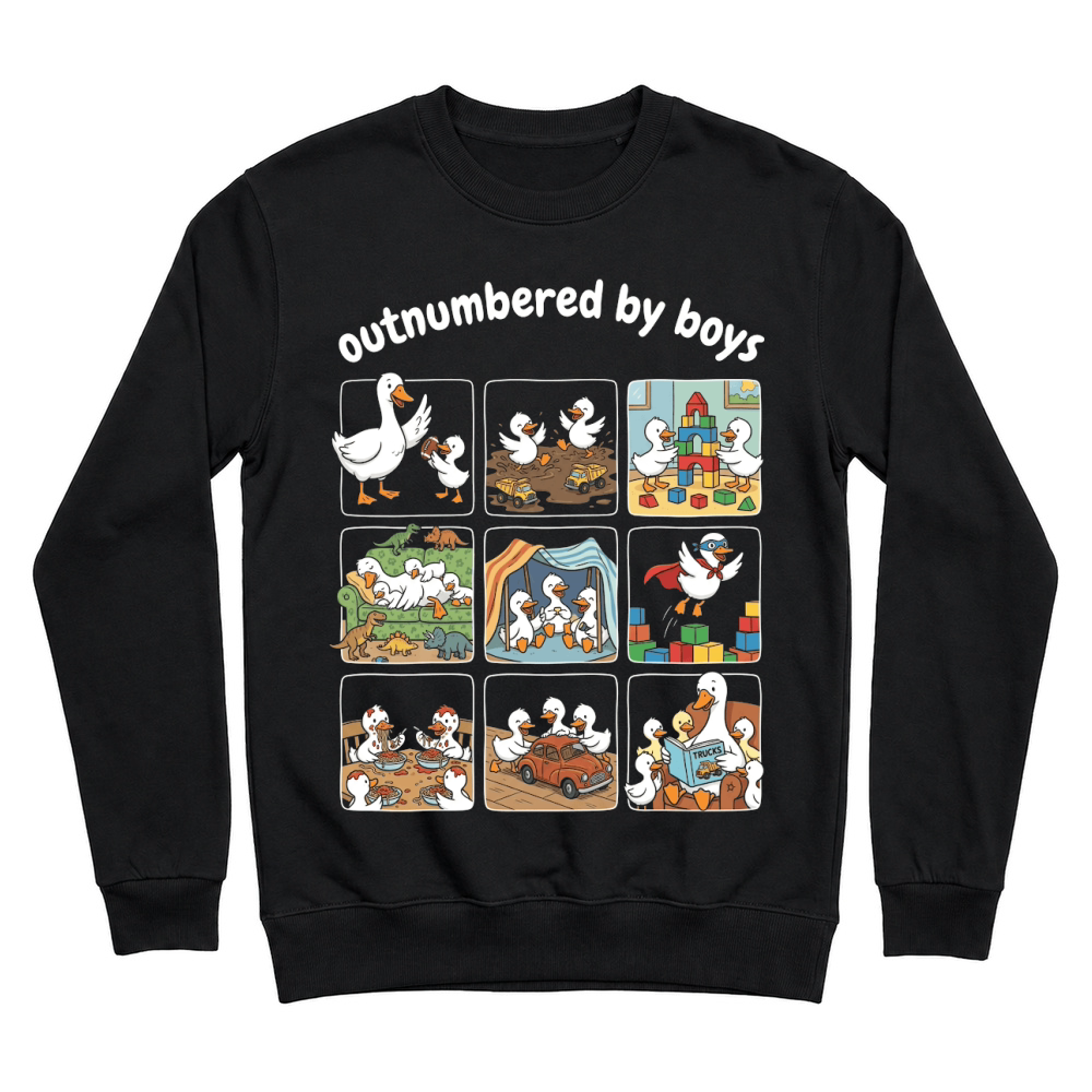 Product Outnumbered by Boys Duck Funny Mom Unisex Sweatshirt