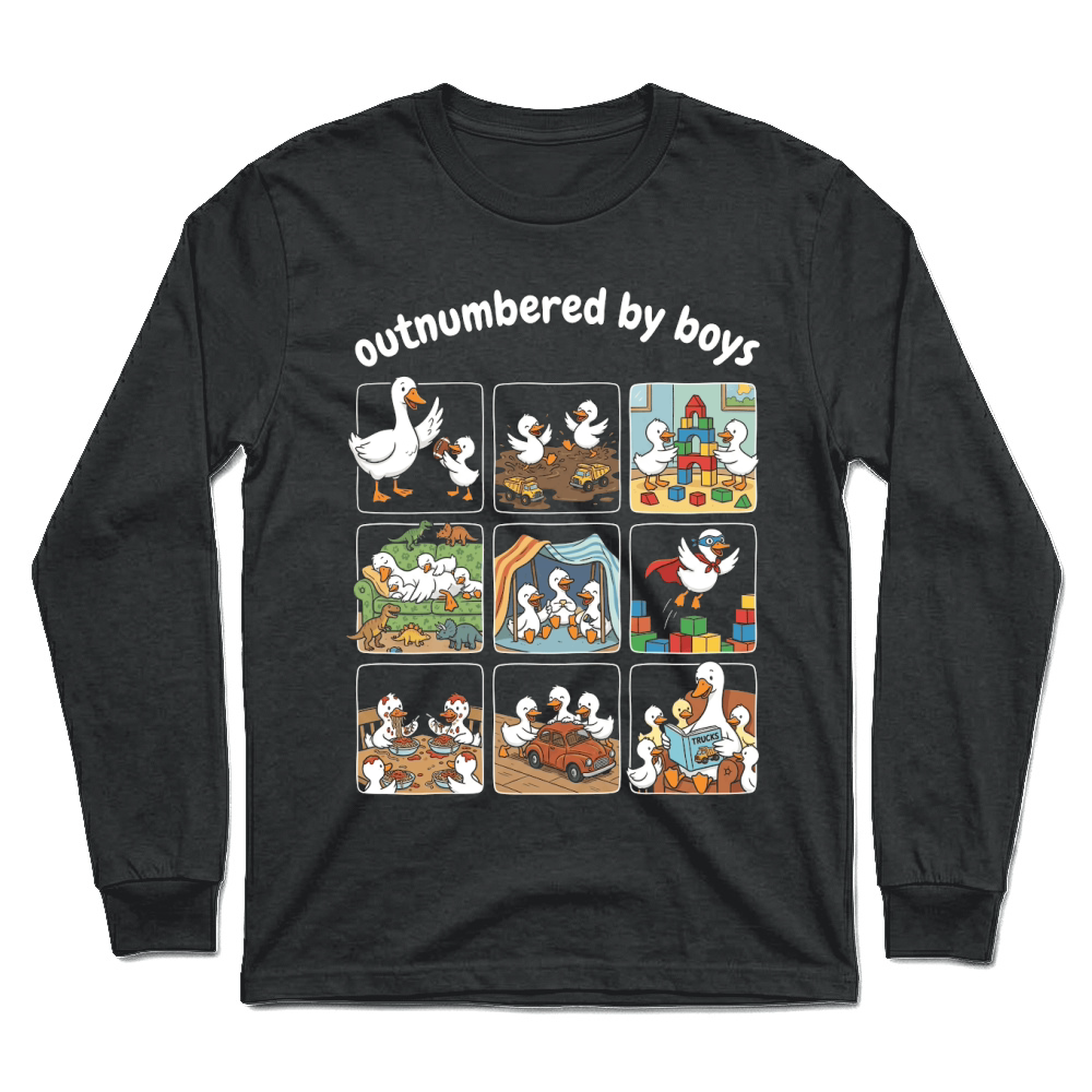Product Outnumbered by Boys Duck Funny Mom Unisex Longsleeve