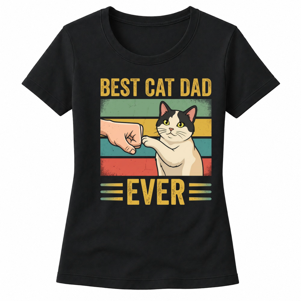 Product Best Cat Dad Ever Funny Cat Lover Retro Women's T-shirts