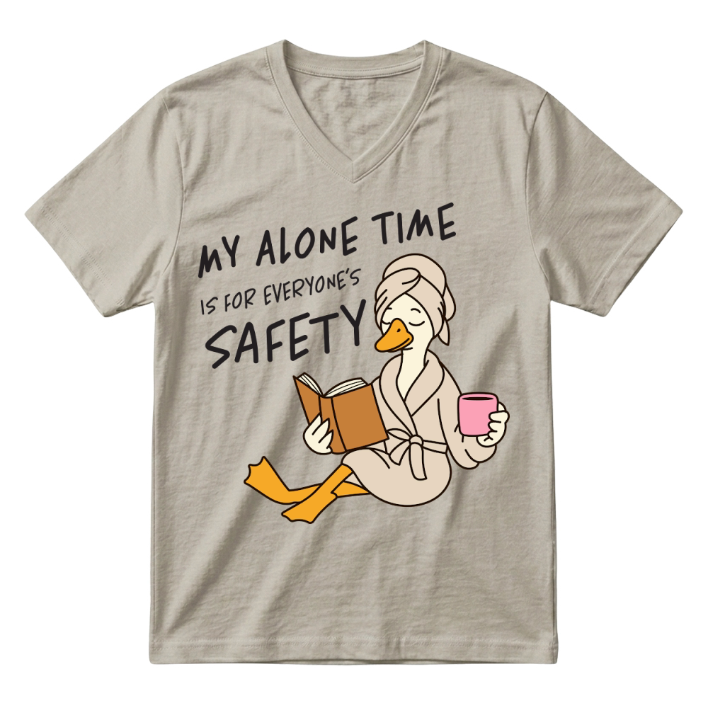 Product My alone time is for everyones safety Funny Mama Goose Mother's Day V-Neck T-shirt