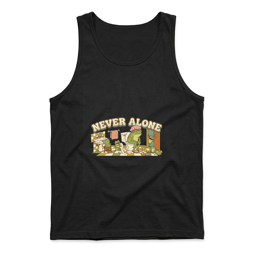 Product Never Alone Frog Mom Funny Mothers Day Tank Top