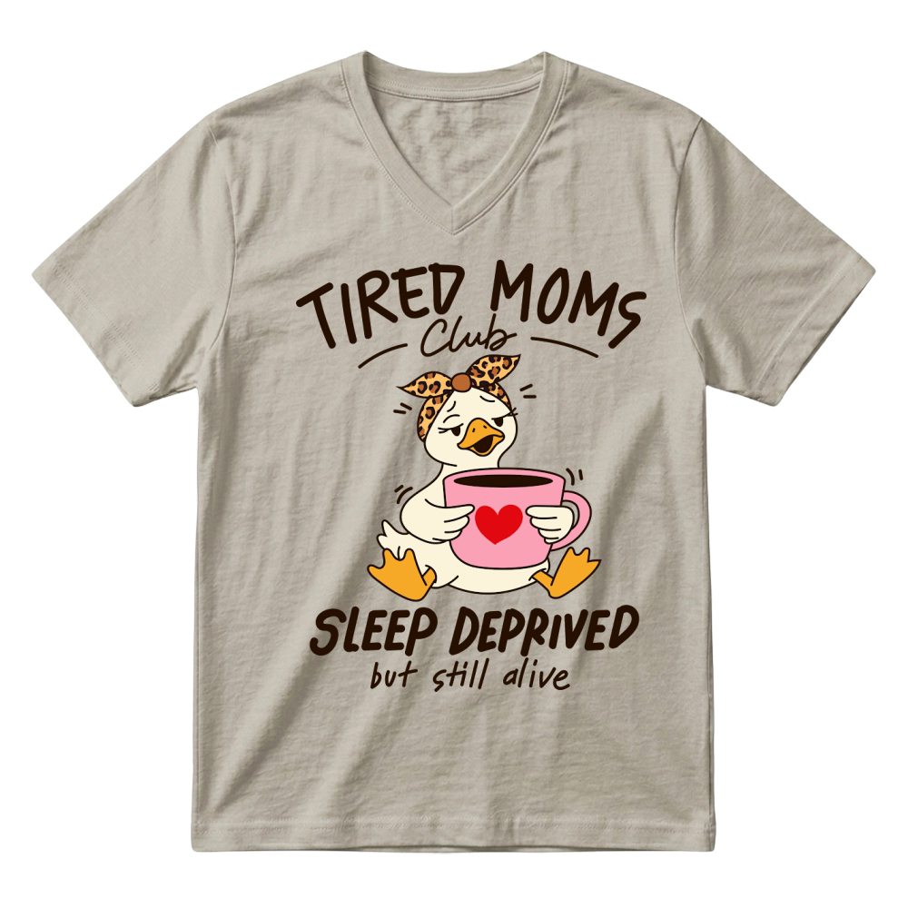 Product Tired moms club Funny Mama Goose Mother's Day V-Neck T-shirt