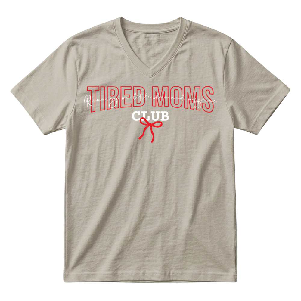 Product Tired moms club Vintage Funny Mom Quote V-Neck T-shirt