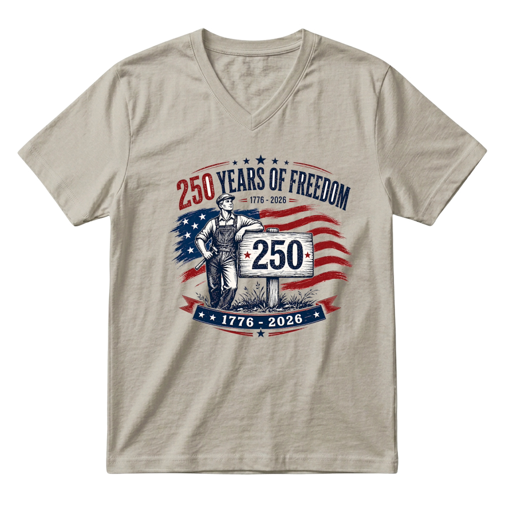 Product 250 Years of Freedom 1776 2026 V-Neck T-shirt