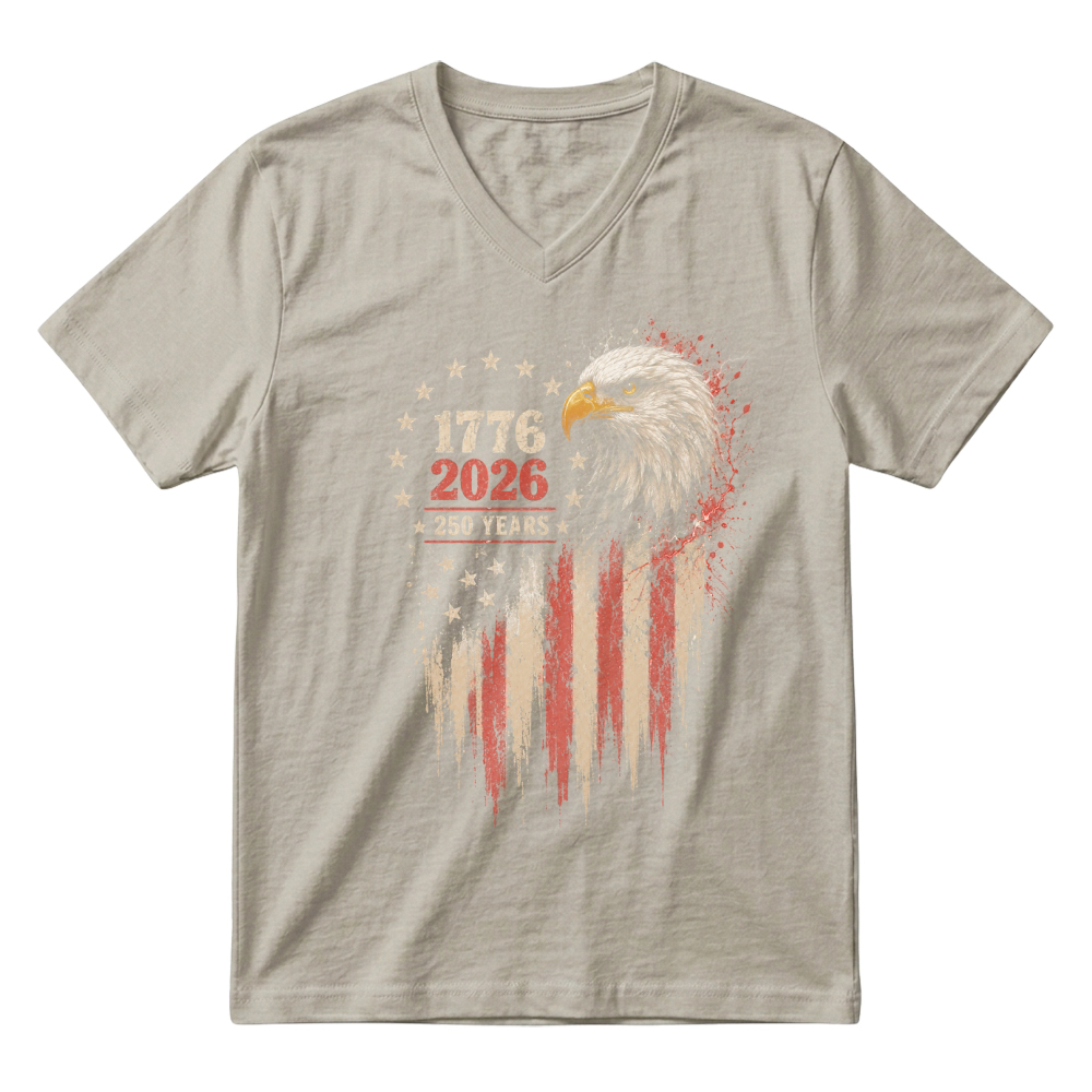 Product USA 250 Years Eagle 1776 2026 V-Neck T-shirt