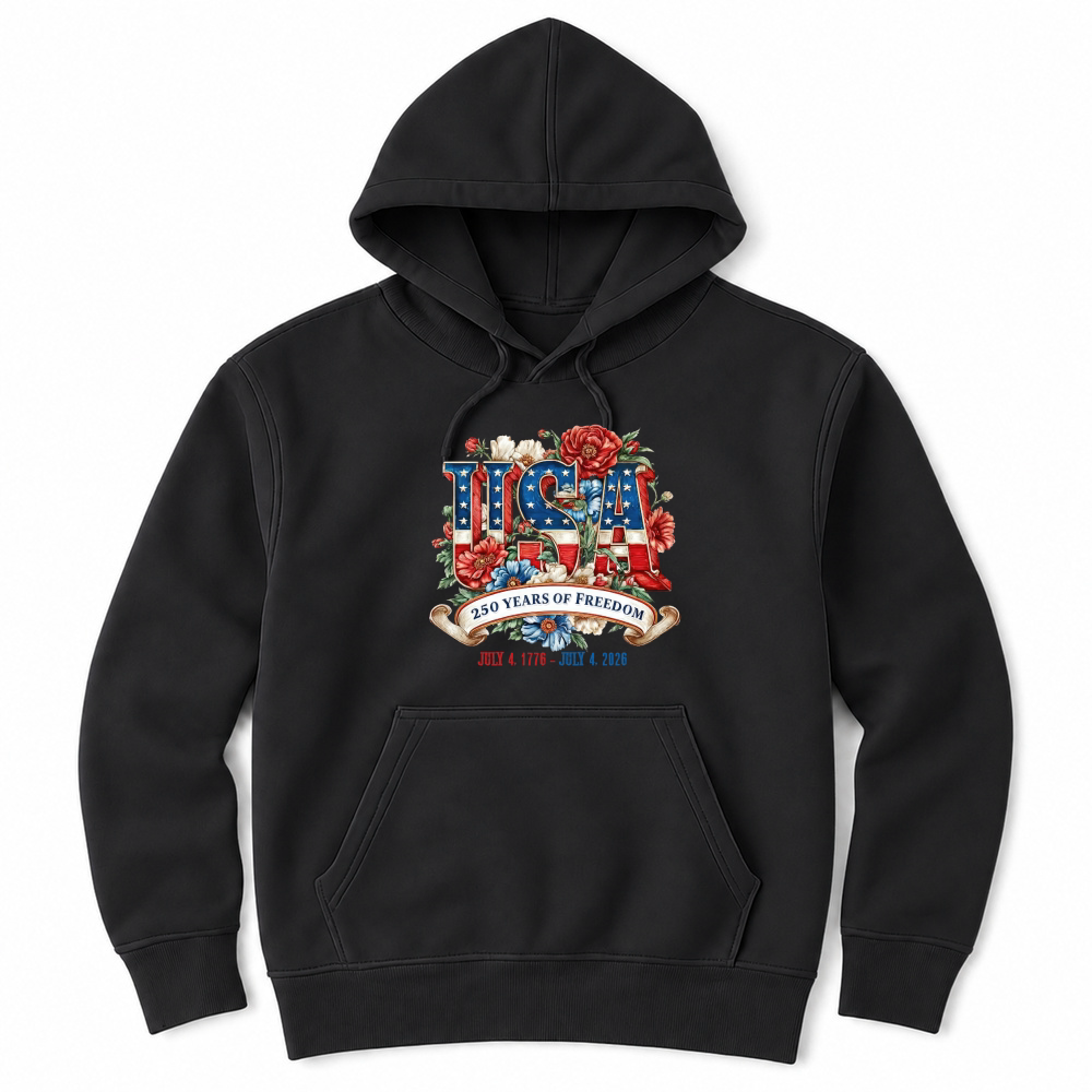 Product USA 250 Years Of Freedom Freedom 1776 2026 Unisex Hoodie