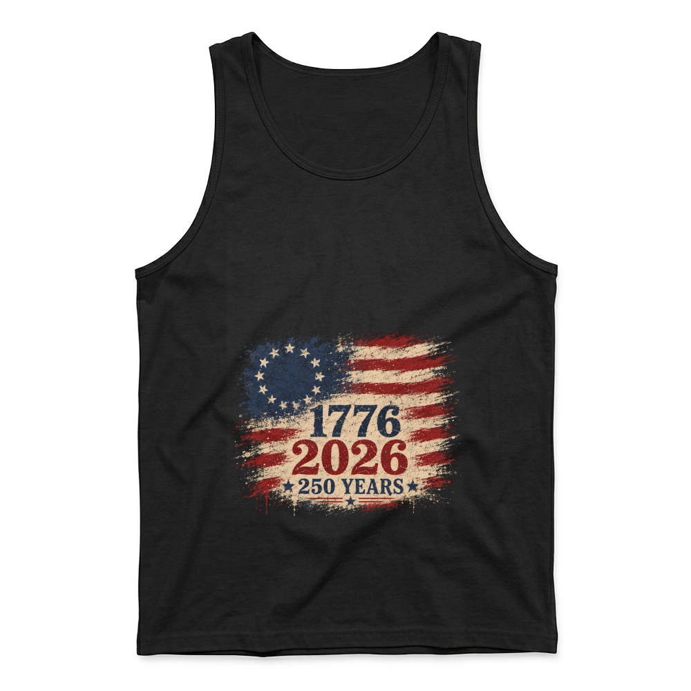 Product 250 Years Eagle 1776 2026 Flag Retro Tank Top