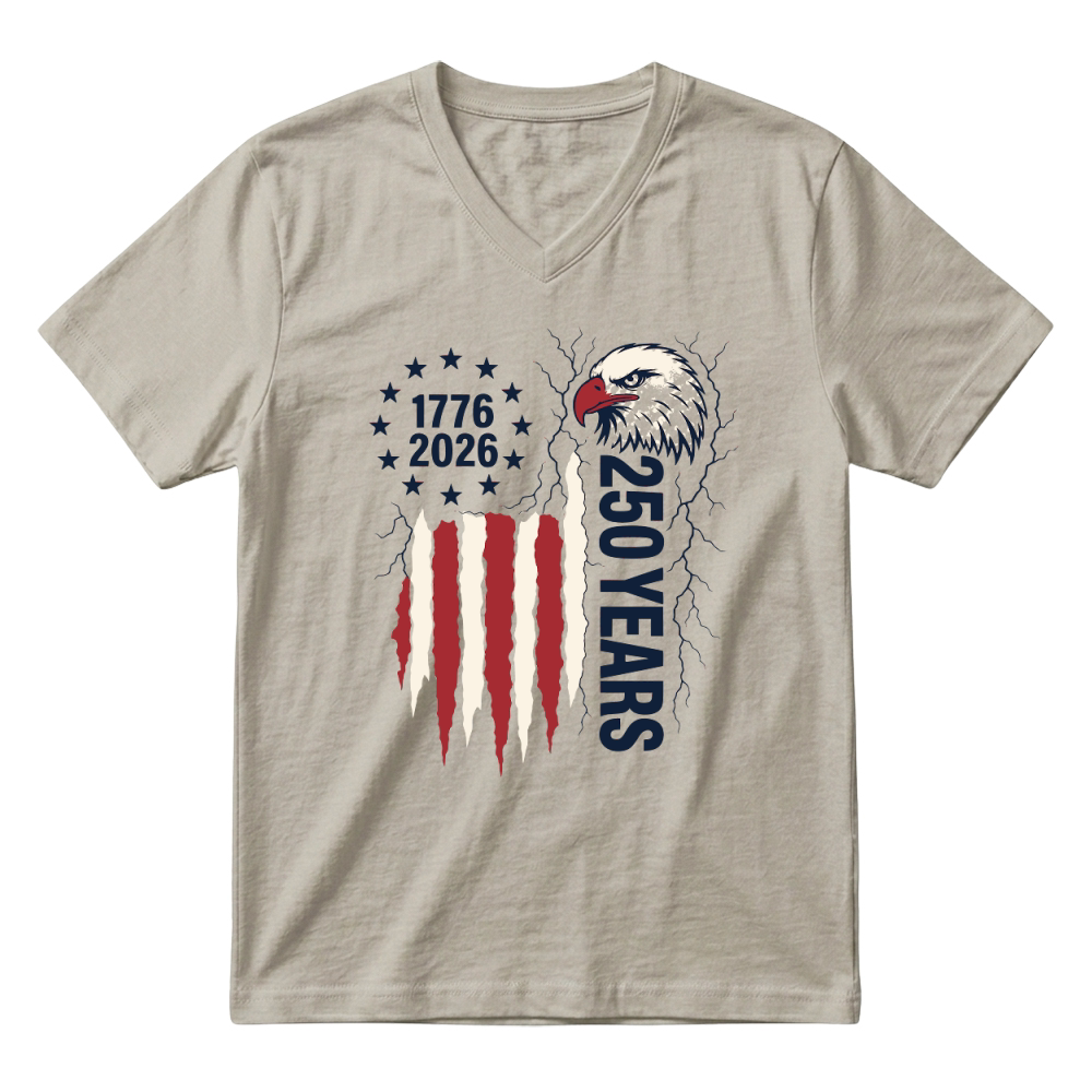 Product 250 Years America Semiquincentennial Eagle V-Neck T-shirt