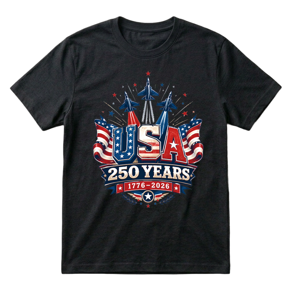 Product USA 250 Years Patriotic Jets 1776 2026 T-Shirt