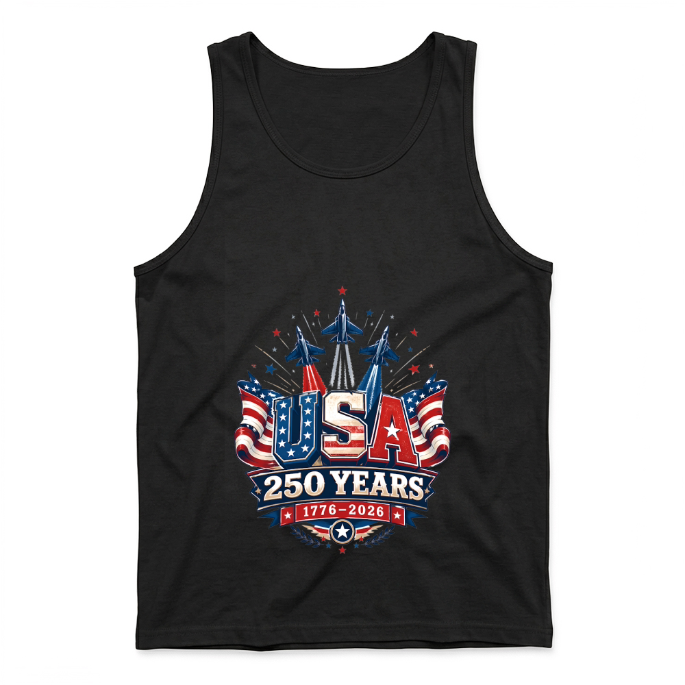 Product USA 250 Years Patriotic Jets 1776 2026 Tank Top