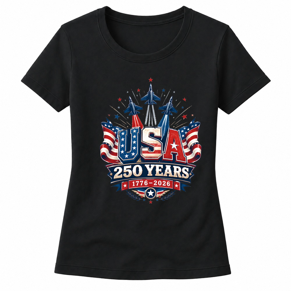 Product USA 250 Years Patriotic Jets 1776 2026 Women's T-shirts