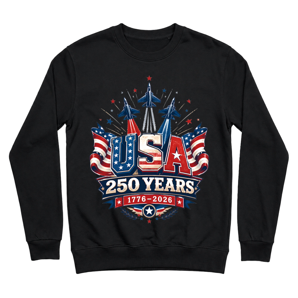 Product USA 250 Years Patriotic Jets 1776 2026 Unisex Sweatshirt