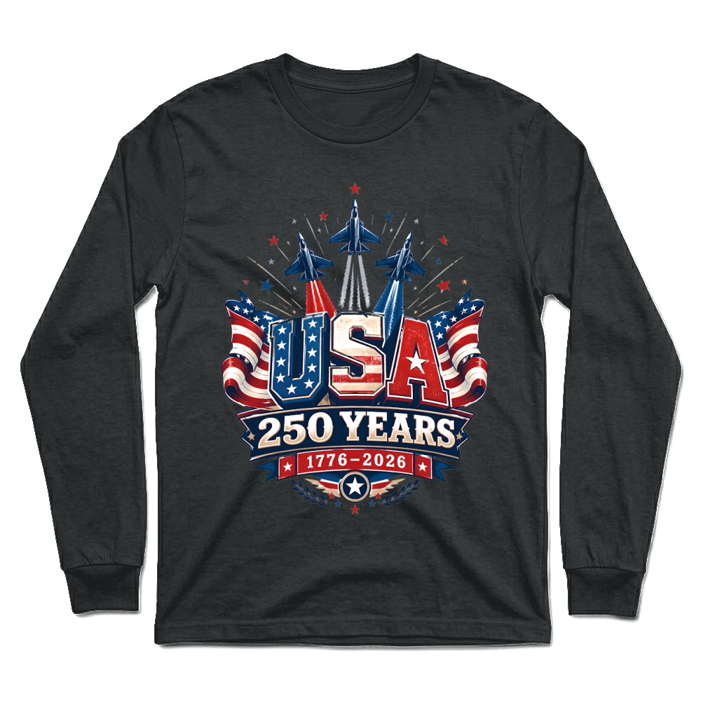 Product USA 250 Years Patriotic Jets 1776 2026 Unisex Longsleeve
