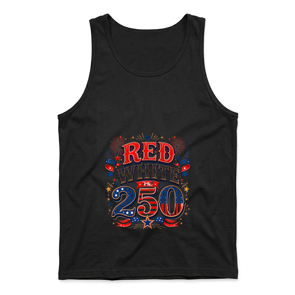 Product 4th of July 250 Years USA Firework Tank Top