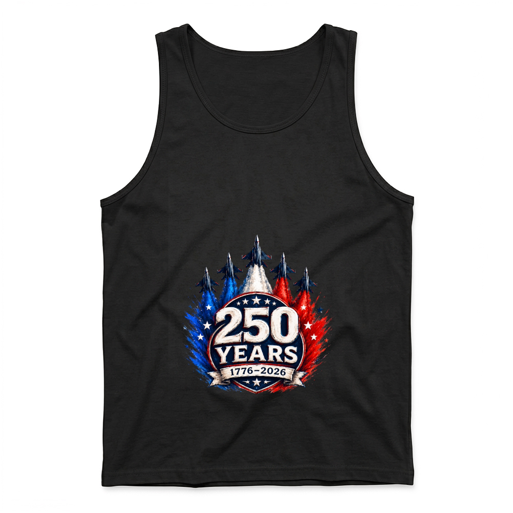 Product 250 Years 1776 2026 Jet Air 4th of July Patriotic Tank Top