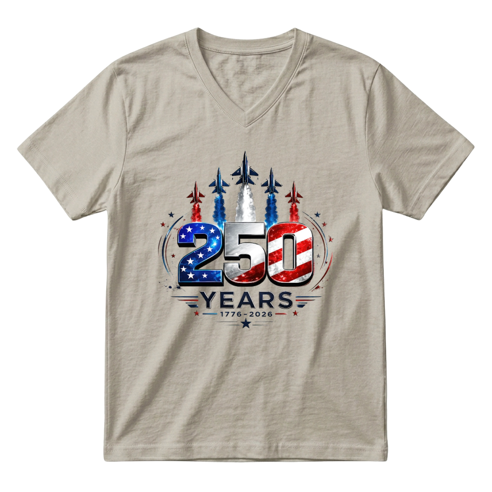 Product USA 250 Years Anniversary 1776 2026 V-Neck T-shirt