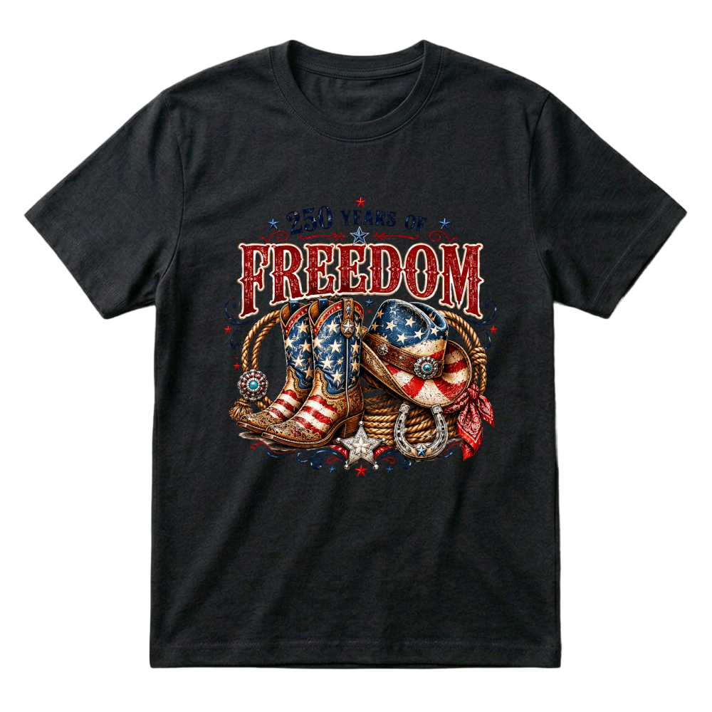 Product Freedom 250 Years Of Western Cowgirl T-Shirt