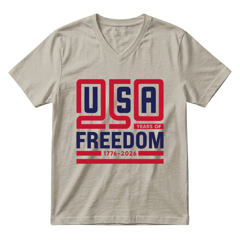 Product USA 250 Years of Freedom 1776 2026 V-Neck T-shirt