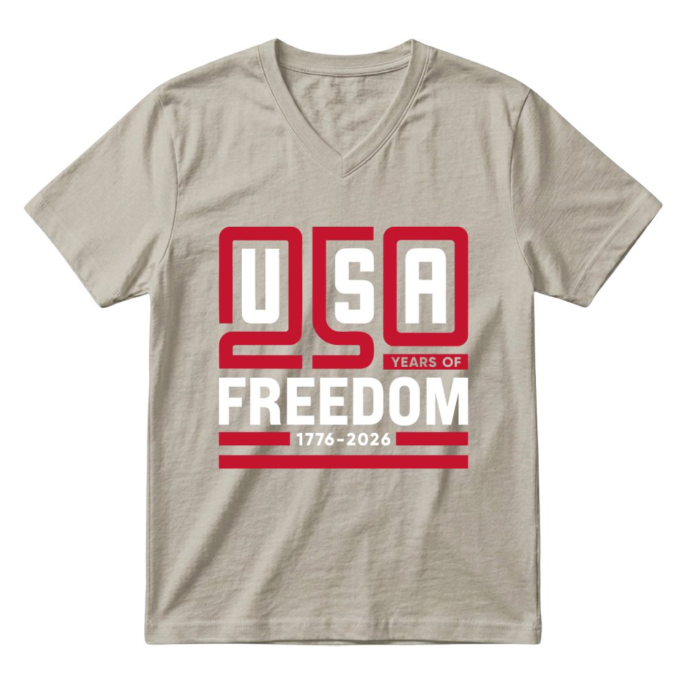 Product USA 250 Years of Freedom 1776 2026 V-Neck T-shirt