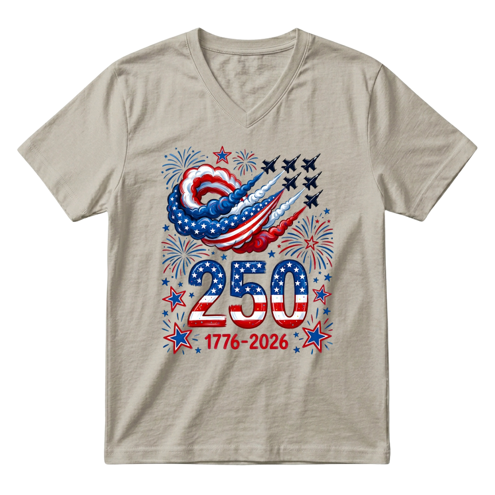 Product America Anniversary 250 Years Jet Air V-Neck T-shirt