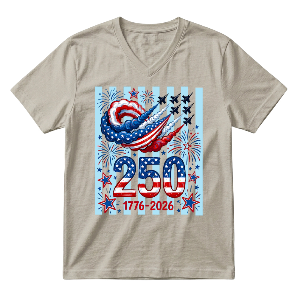 Product America Anniversary 250 Years Jet Air V-Neck T-shirt