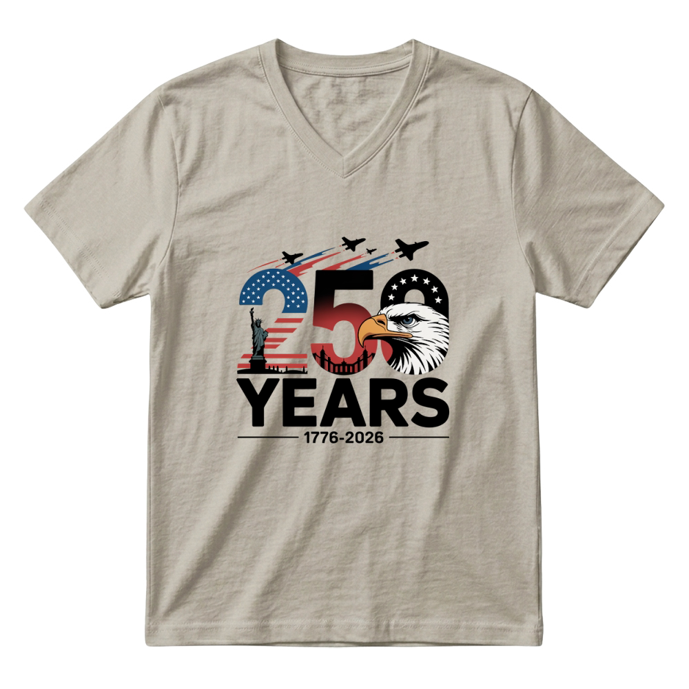 Product USA 250 Years Semicentennial 1776 2026 V-Neck T-shirt