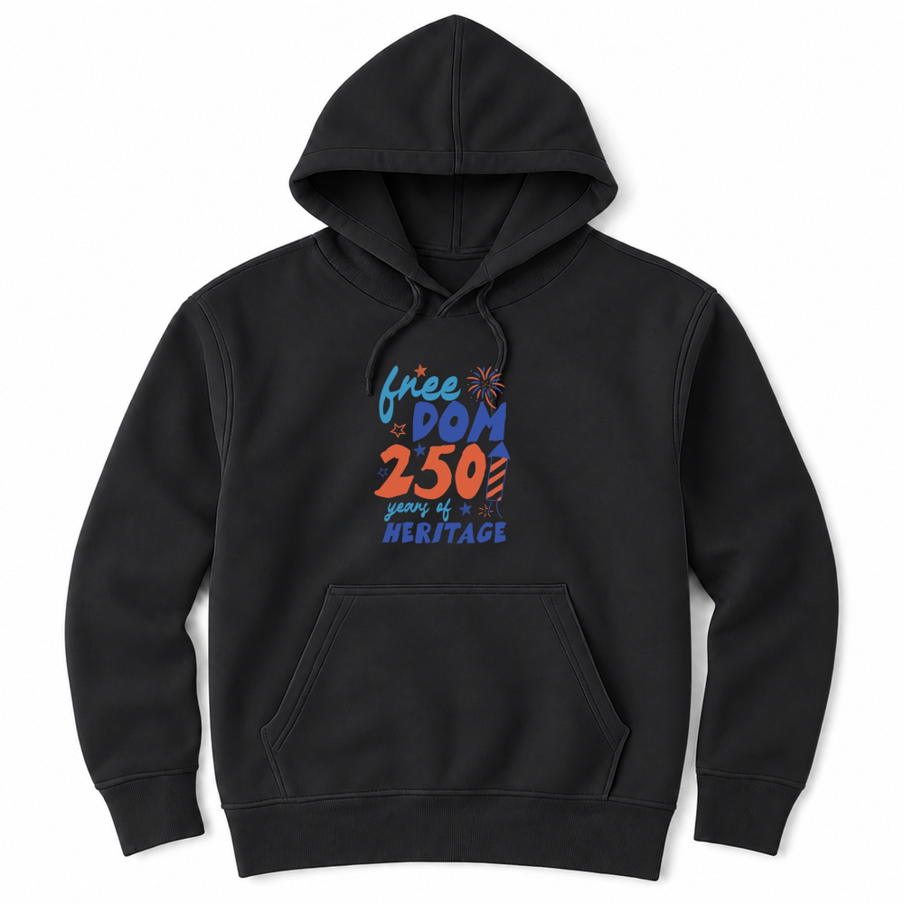Product Vintage Hand drawn freedom 250 years of heritage 4th of july Unisex Hoodie