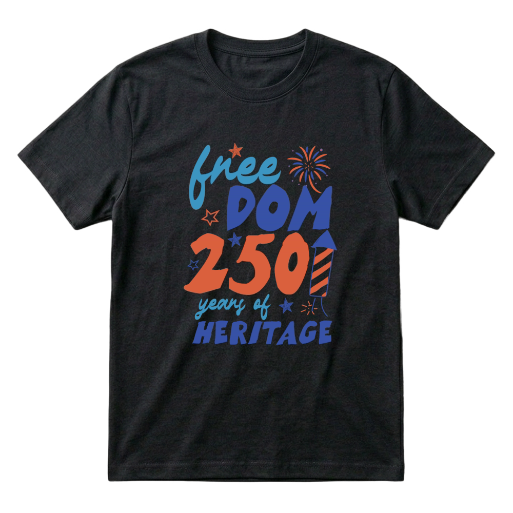 Product Vintage Hand drawn freedom 250 years of heritage 4th of july T-Shirt