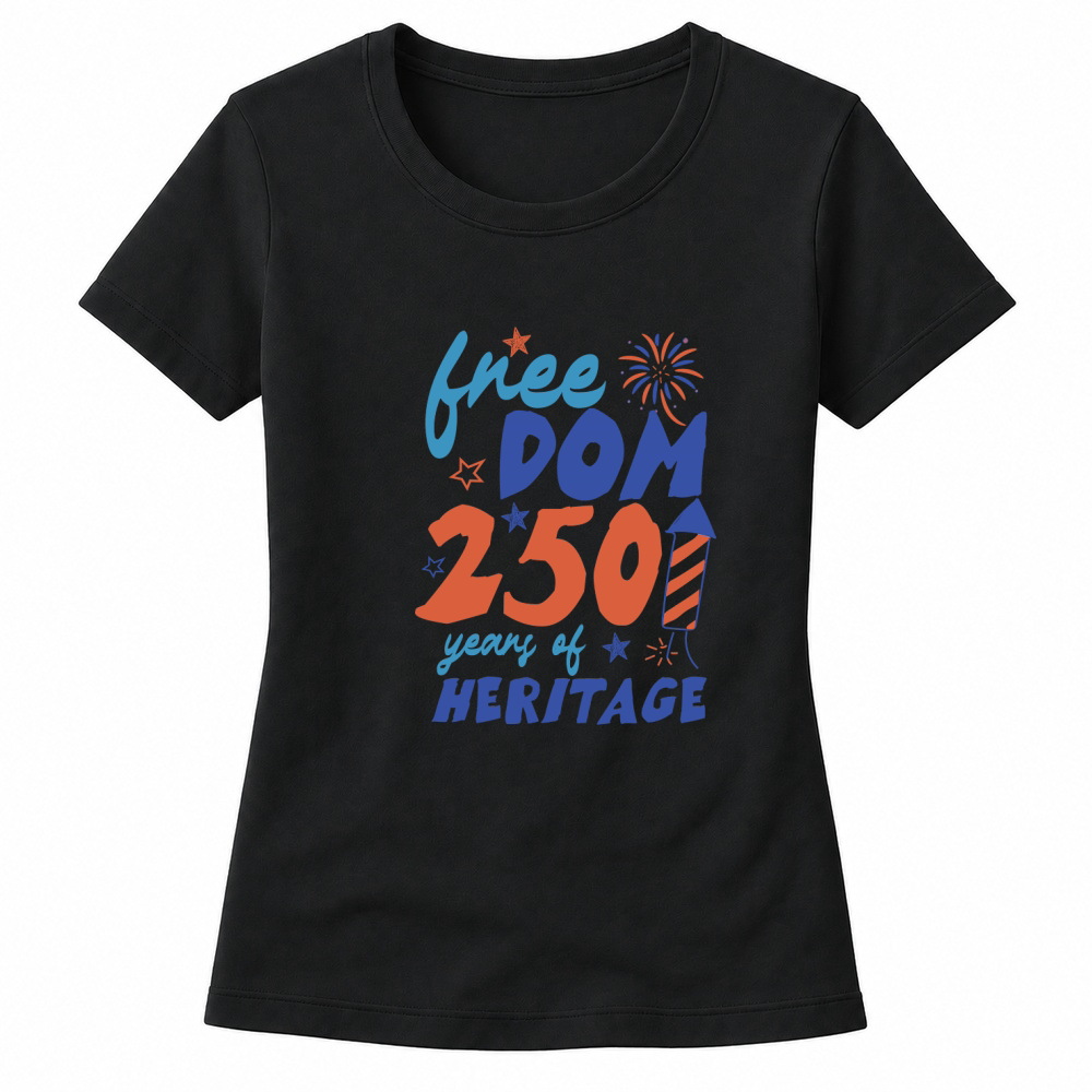 Product Vintage Hand drawn freedom 250 years of heritage 4th of july Women's T-shirts