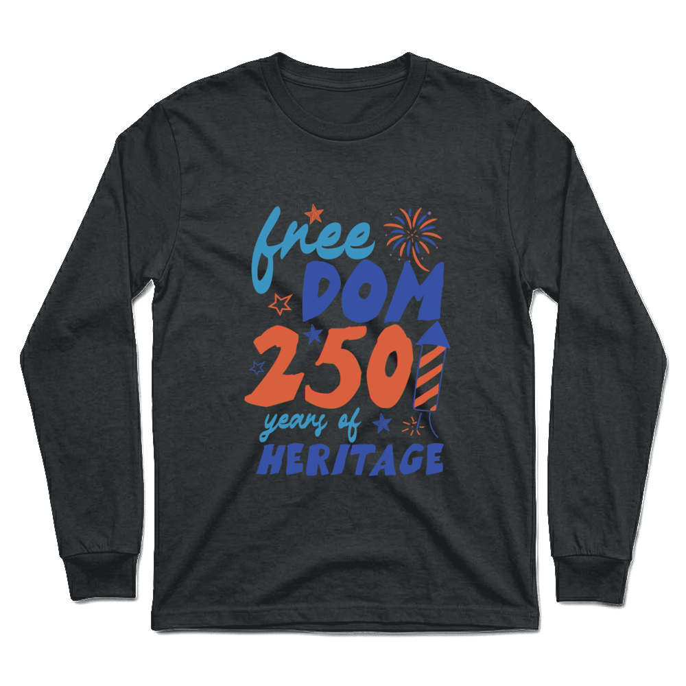 Product Vintage Hand drawn freedom 250 years of heritage 4th of july Unisex Longsleeve