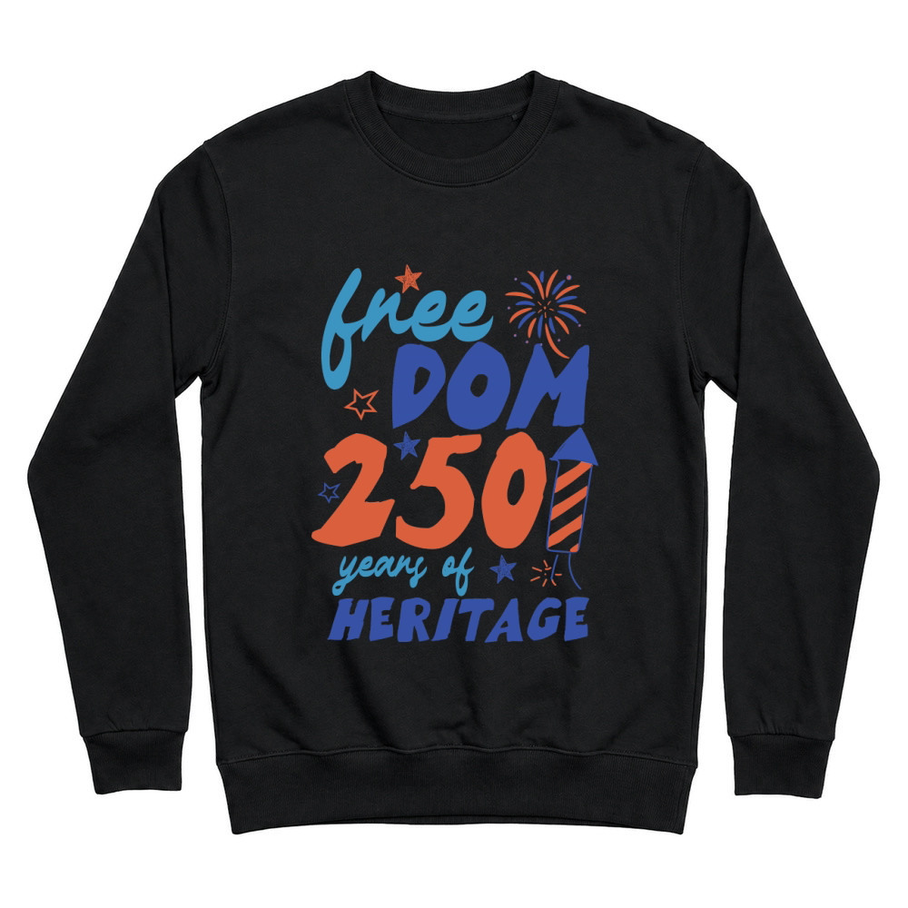 Product Vintage Hand drawn freedom 250 years of heritage 4th of july Unisex Sweatshirt