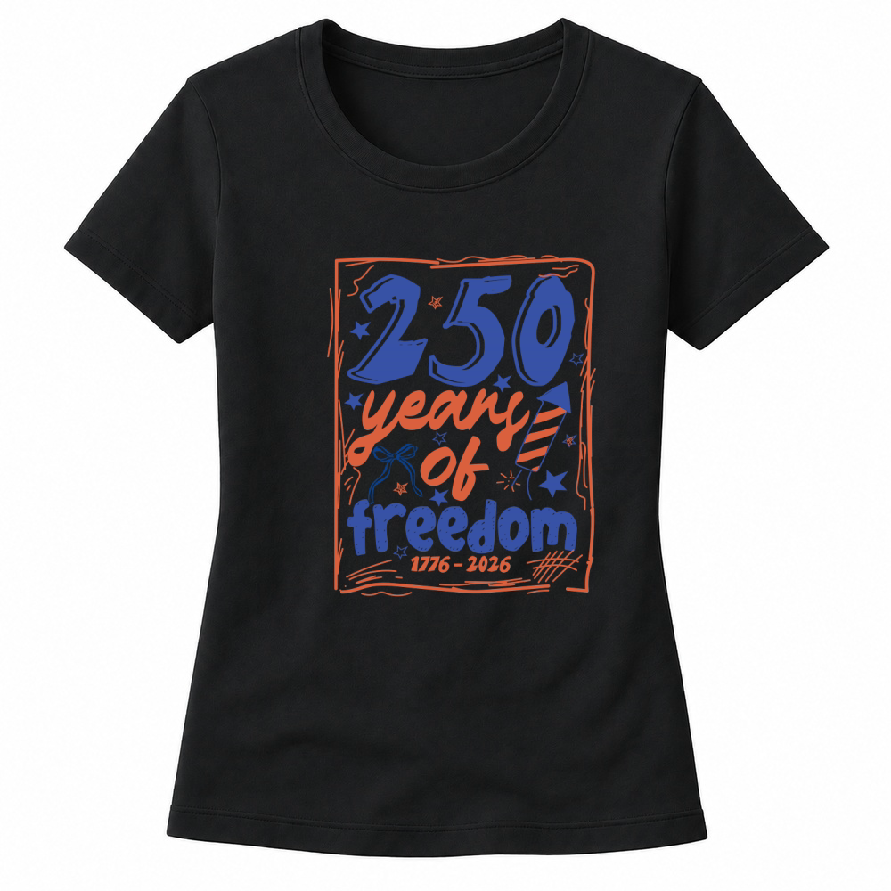 Product Vintage Hand Drawn 250 years of freedom America 250th Anniversary 1776 2026 Women's T-shirts