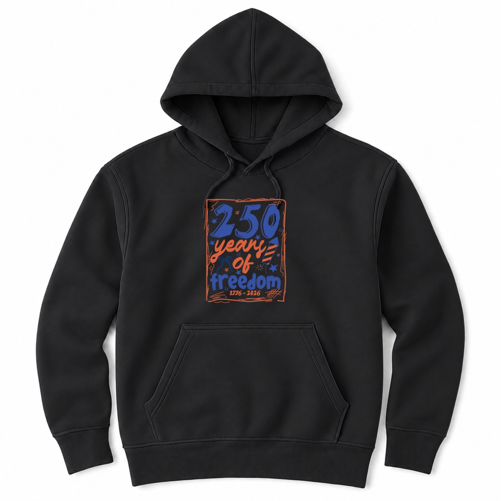 Product Vintage Hand Drawn 250 years of freedom America 250th Anniversary 1776 2026 Unisex Hoodie