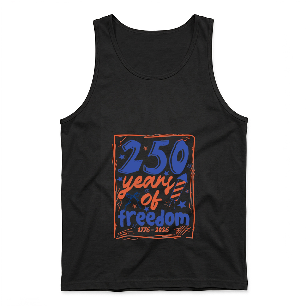 Product Vintage Hand Drawn 250 years of freedom America 250th Anniversary 1776 2026 Tank Top