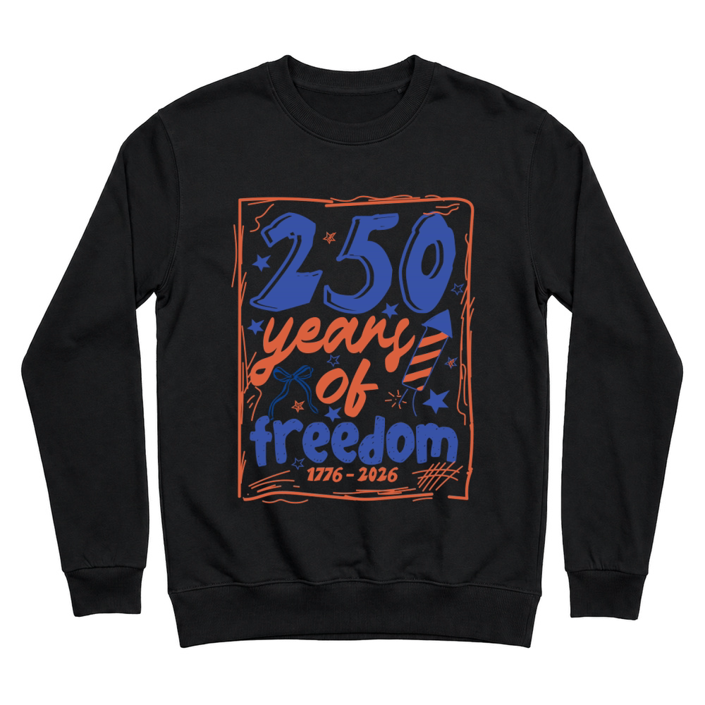 Product Vintage Hand Drawn 250 years of freedom America 250th Anniversary 1776 2026 Unisex Sweatshirt