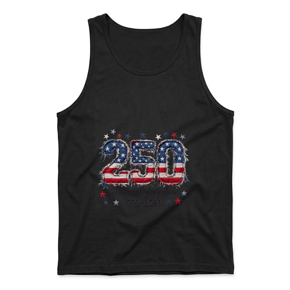 Product 250 Years Freedom Embroidery Patch Tank Top